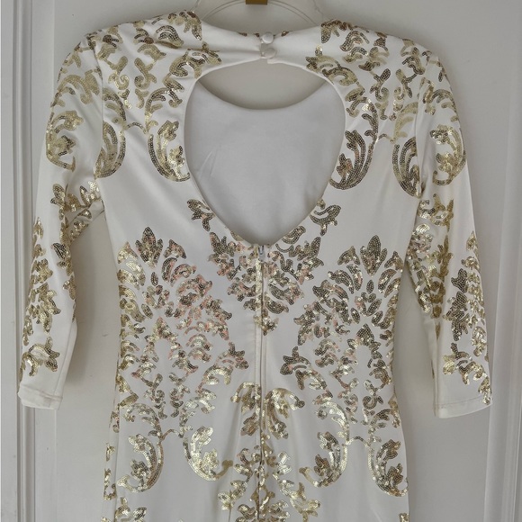 New B. DARLIN gold sequin embellished dress - Picture 6 of 7